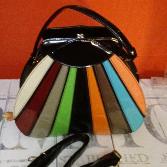 None Handbags - Beautiful Patent Leather Satchel